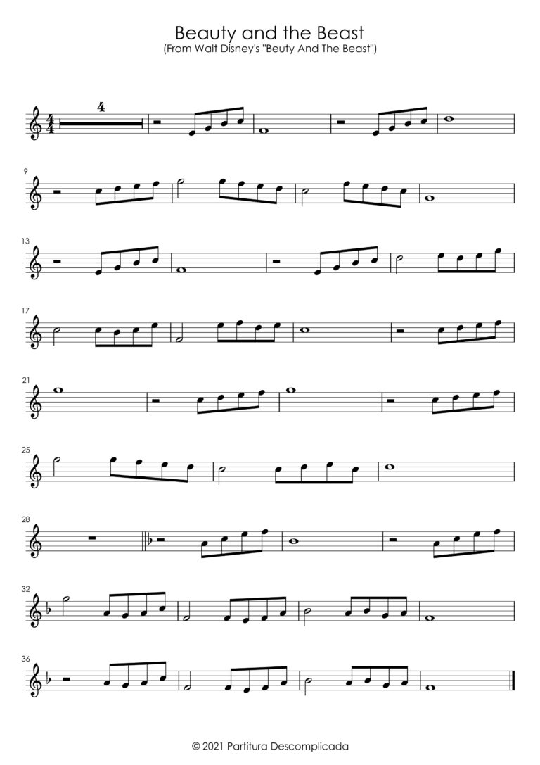 A Bela e a Fera - Partitura_page-0001