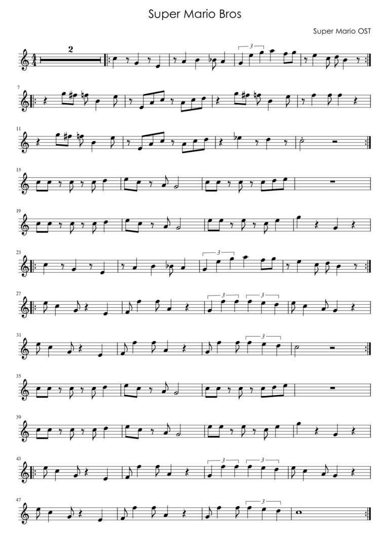 Super Mario Bros - Partitura_page-0001