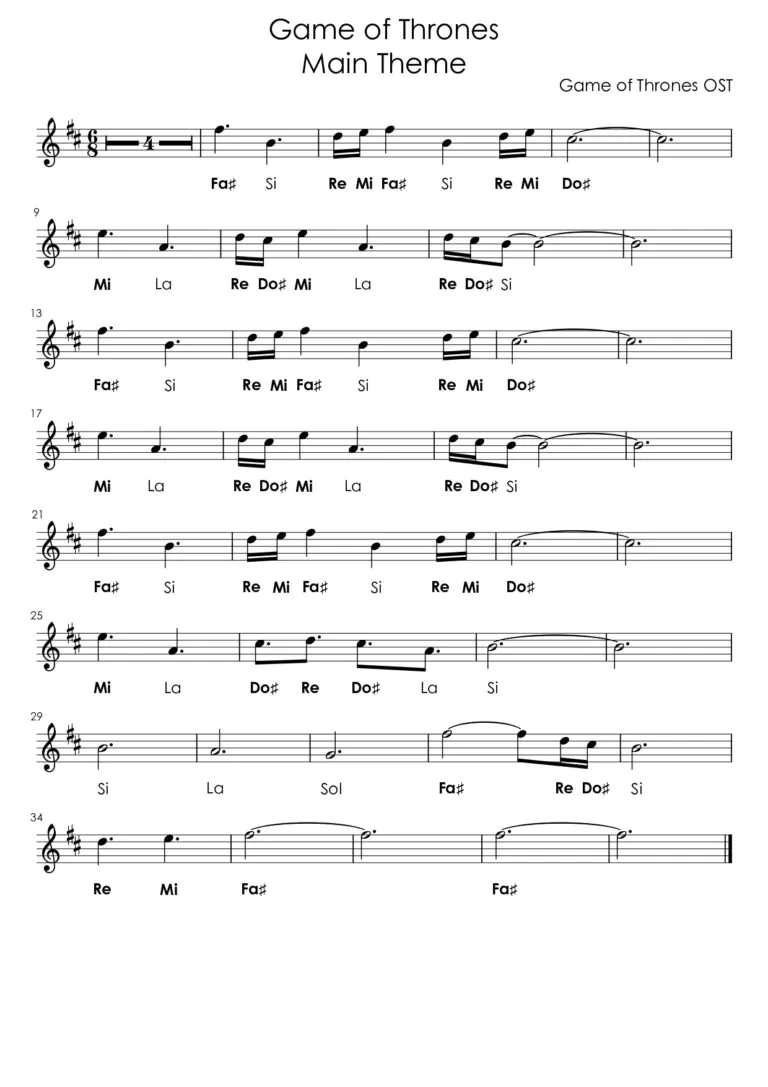 Game of Thrones Theme - Partitura_page-0001