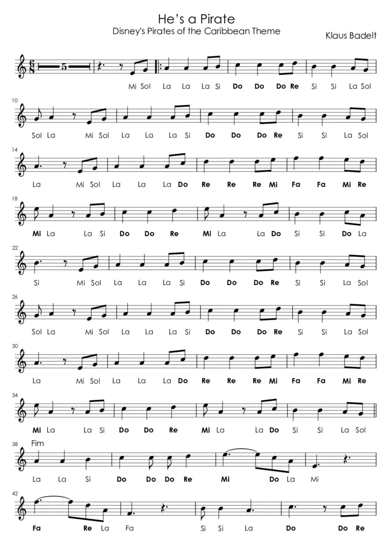 Piratas do Caribe - Partitura_page-0001