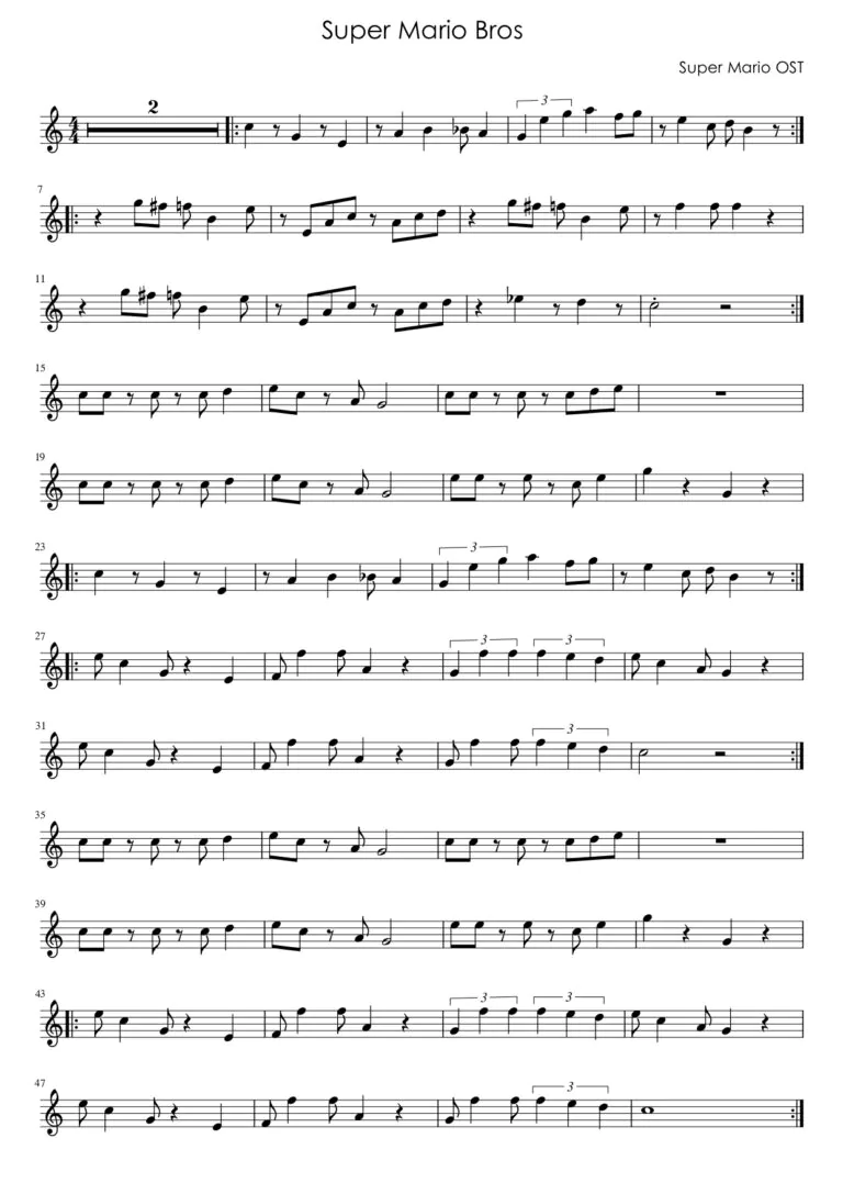 Super Mario Bros - Partitura_page-0001